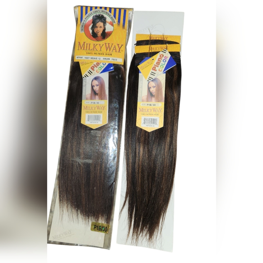 100% Human Hair Yaky Weave 12" Color P1B/30